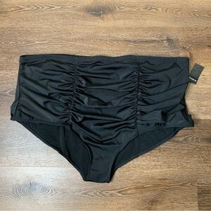 Torrid womens black hi rise ruched swim bottoms 6X